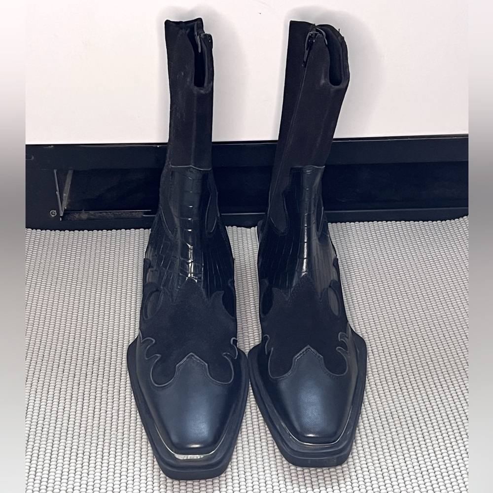 ASOS Design Leather Western Boot